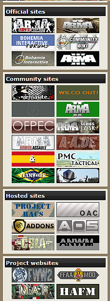 A droite de la page principale d'Armaholic, des liens vers l'essentiel des site communautaires.